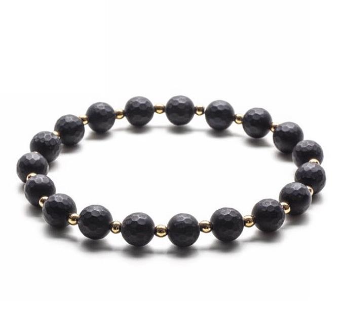 bransoletka męska z onyksu faszerowanego