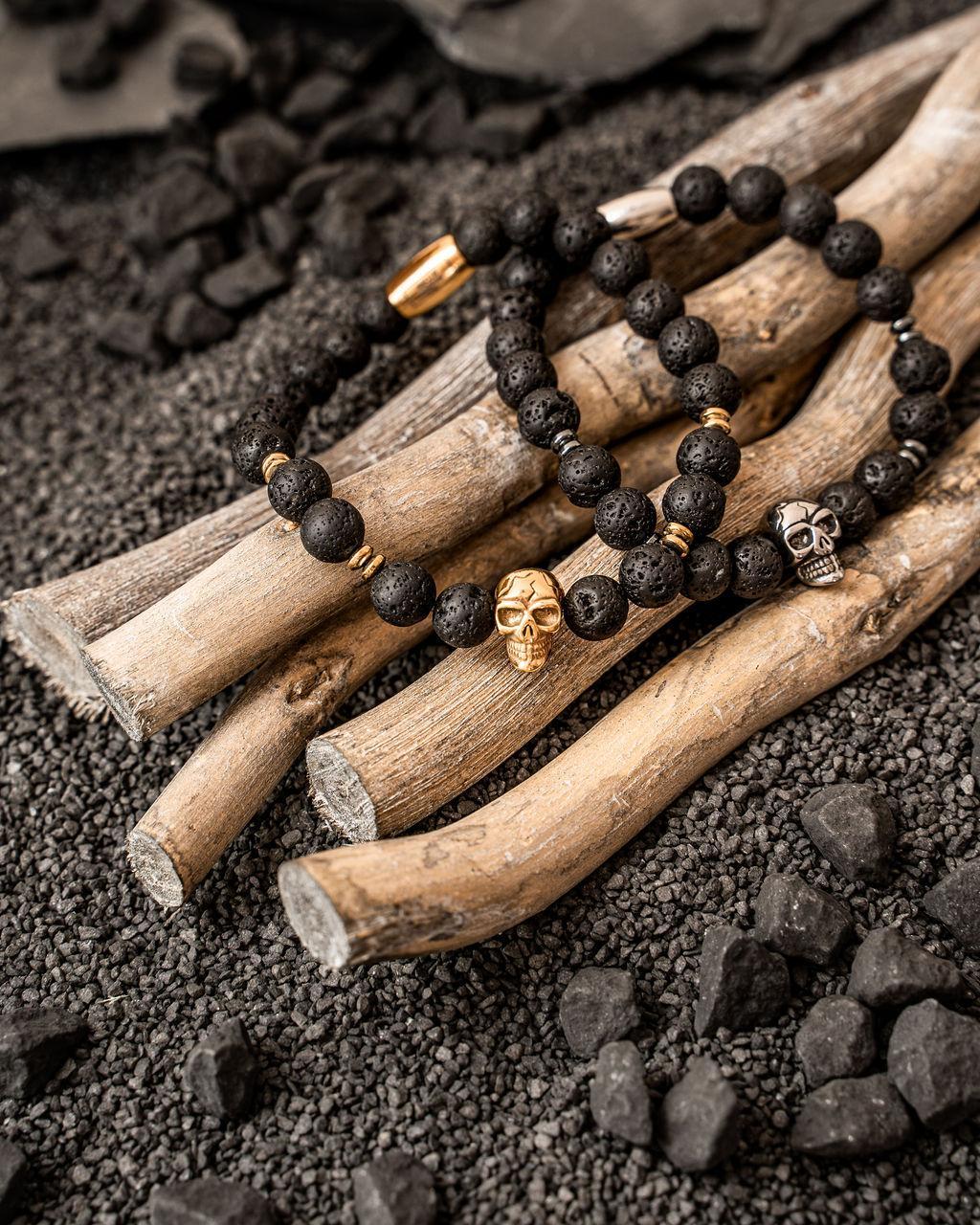 bransoletka na gumce z czaszką męska