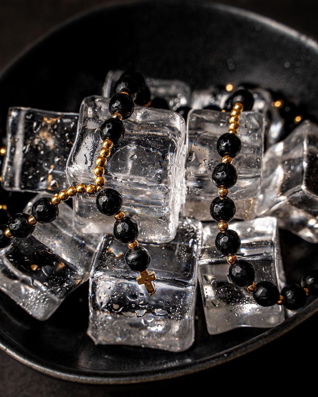 złoty naszyjnik różaniec męski