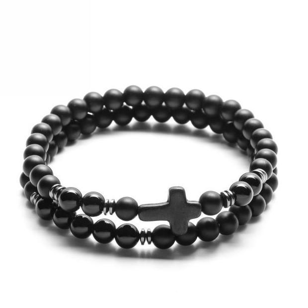 Zestaw bransoletek męskich z krzyżem