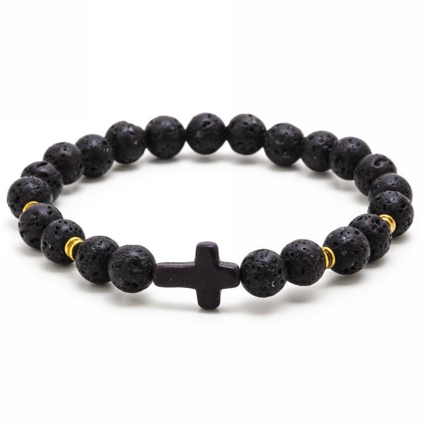 BRANSOLETKA MESKA Z KRZYZEM