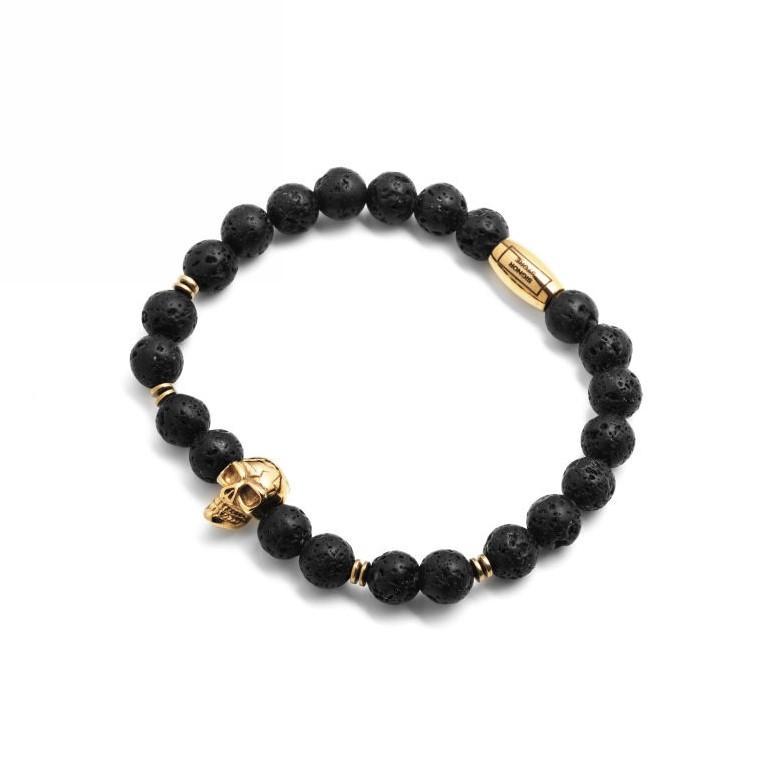 Bransoletka męska ze złotą czaszką