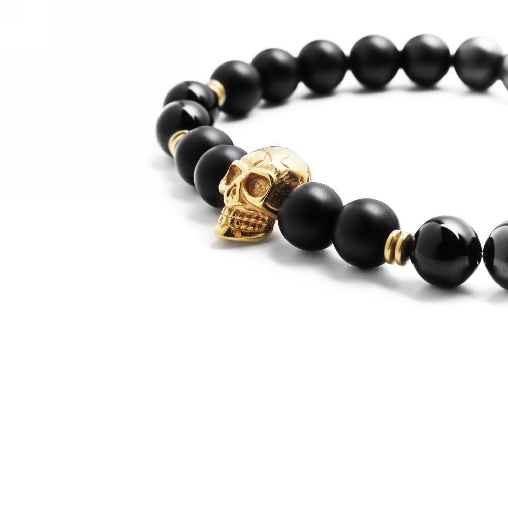 bransoletka z czaszką złotą
