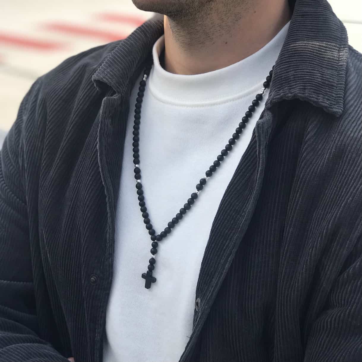 naszyjnik różaniec z krzyżem