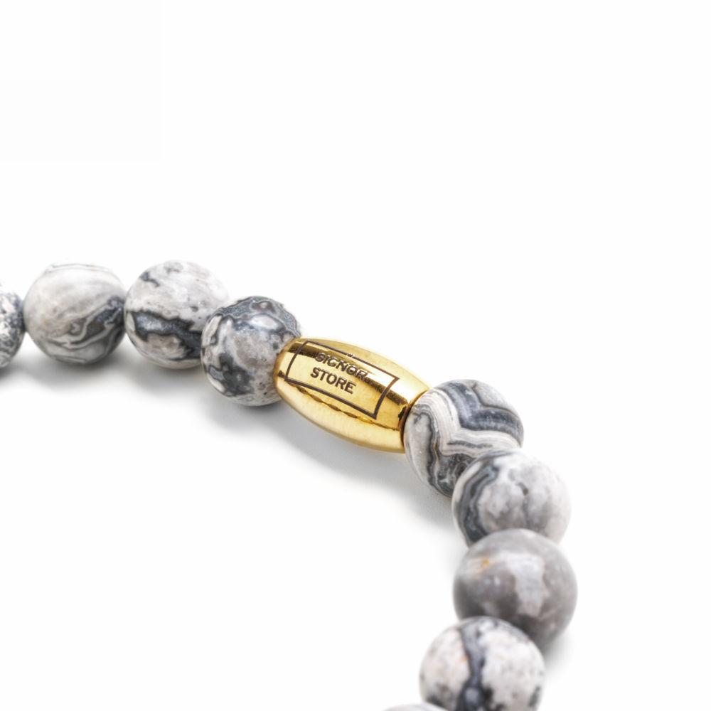 bransoletka męska z czaszką jaspis