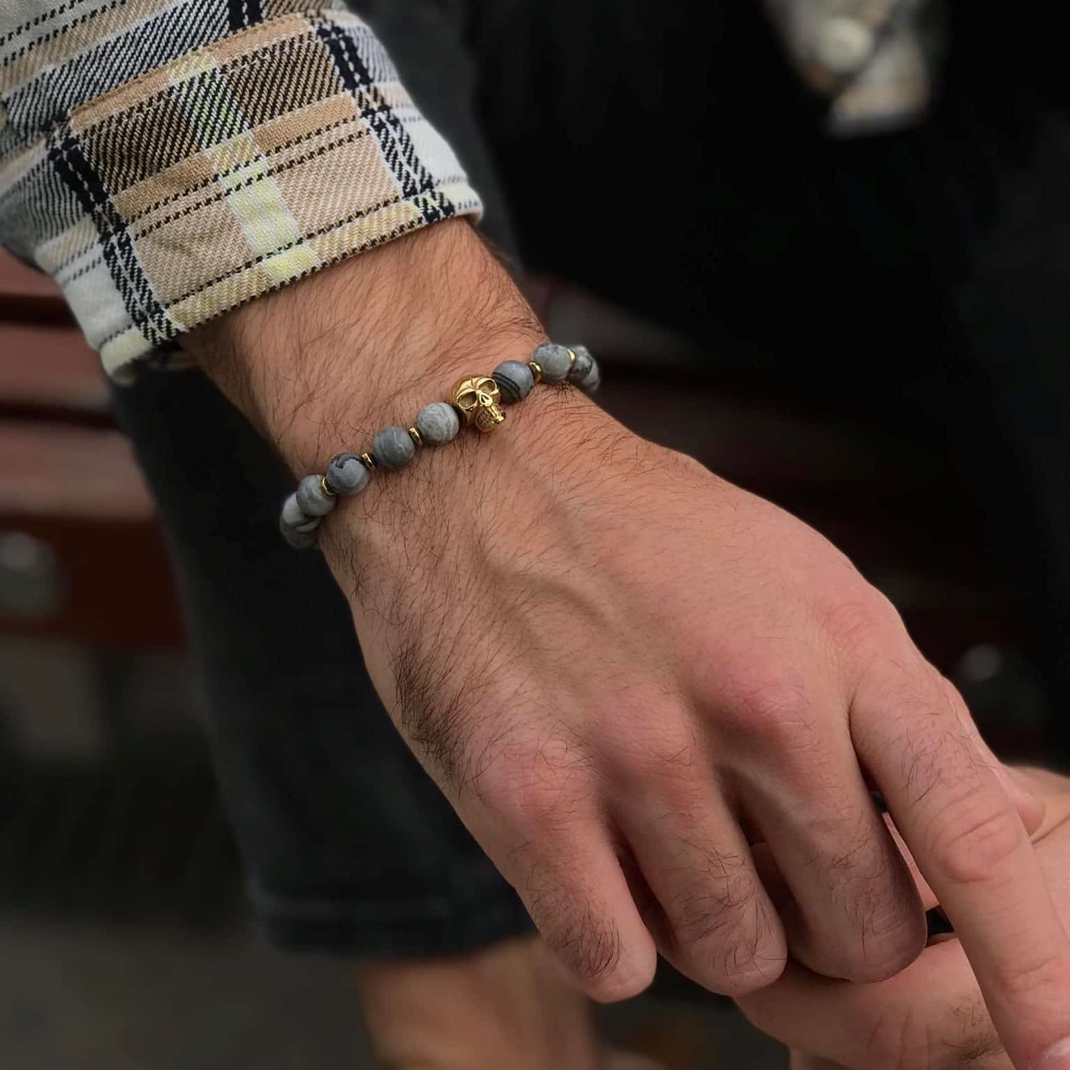 bransoletka męska z czaszką