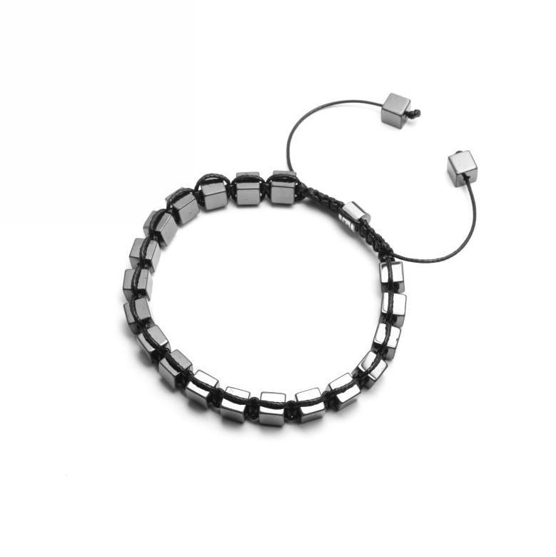 bransoletka męska z hematytowych kostek