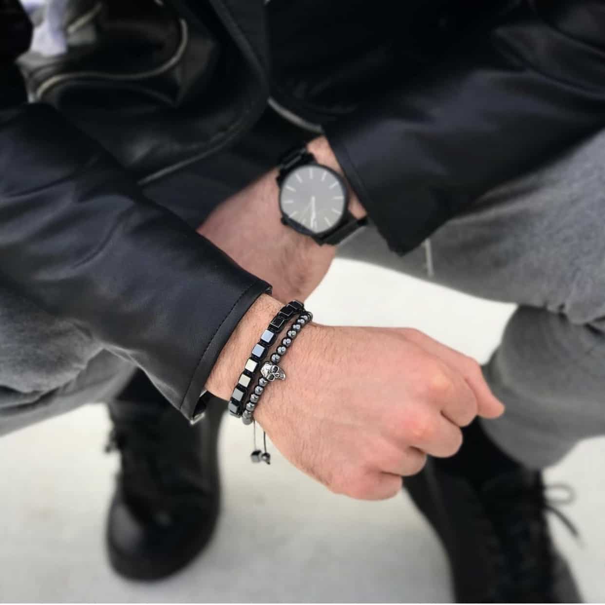 bransoletka męska z hematytów