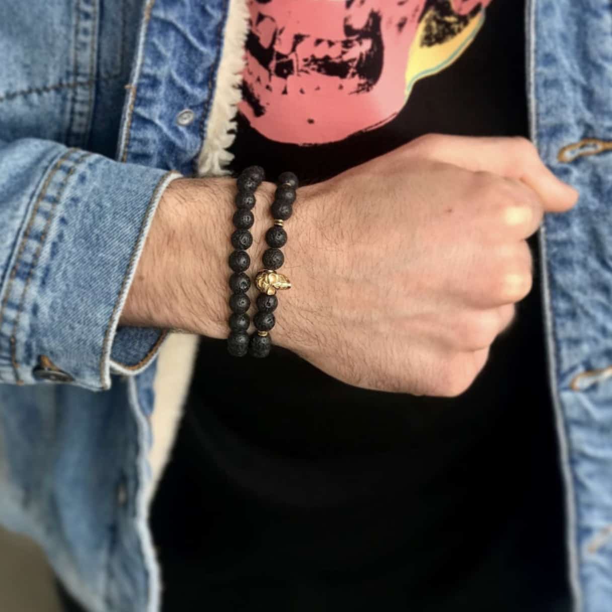 bransoletka męska z czaszką