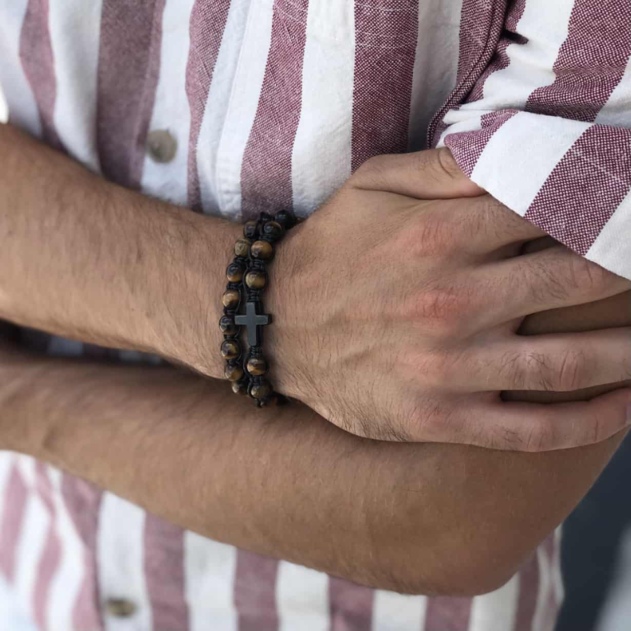 bransoletka męska z krzyżem