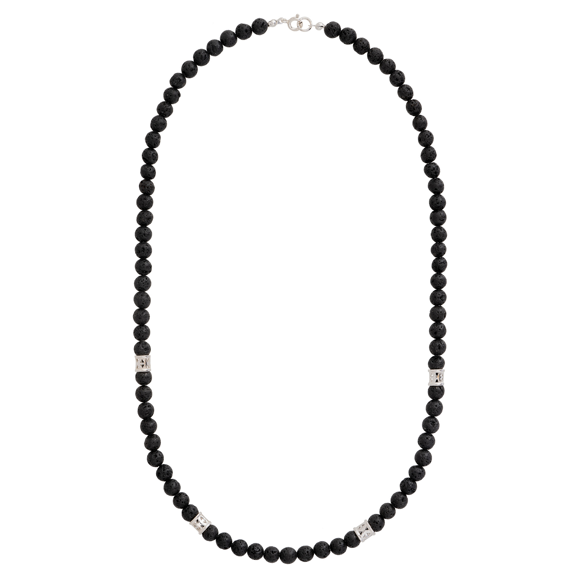 naszyjnik męski lawa wulkaniczna srebro