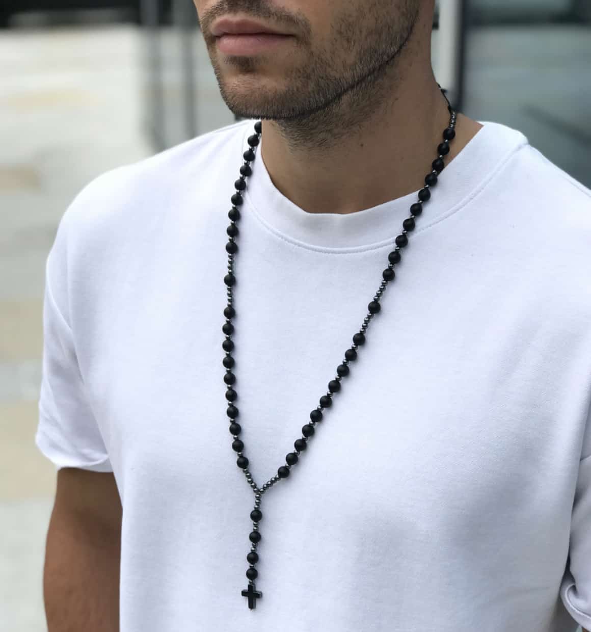 naszyjnik różaniec męski