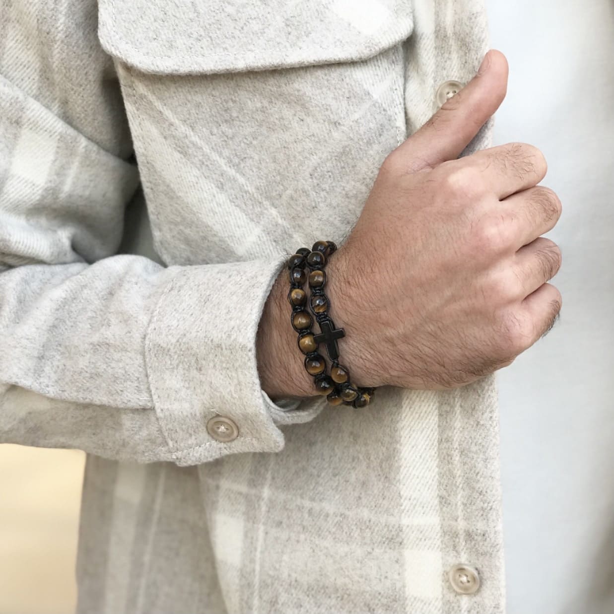 zestaw bransoletek męskich tygrysie oko