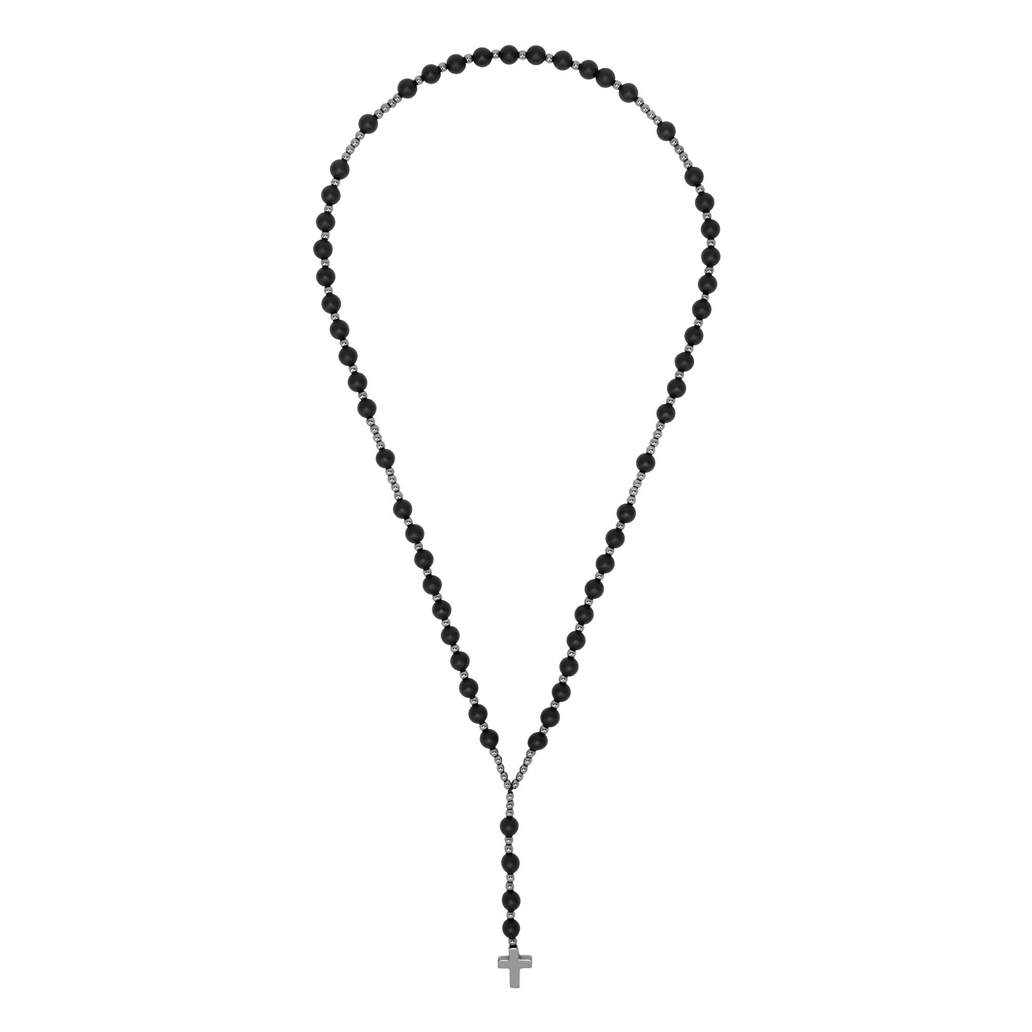 naszyjnik męski różaniec czarny