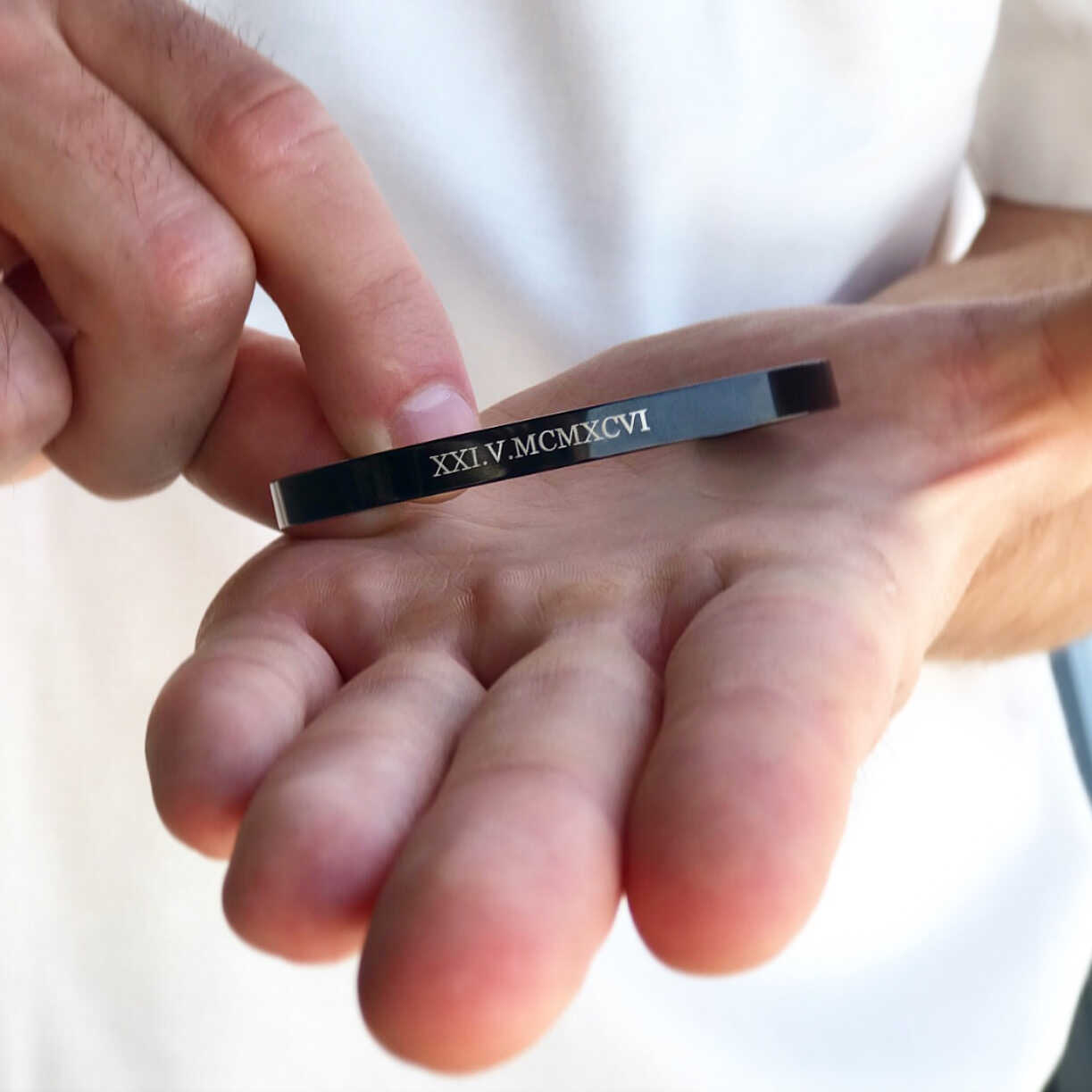 bransoletka mankietowa z grawerenm