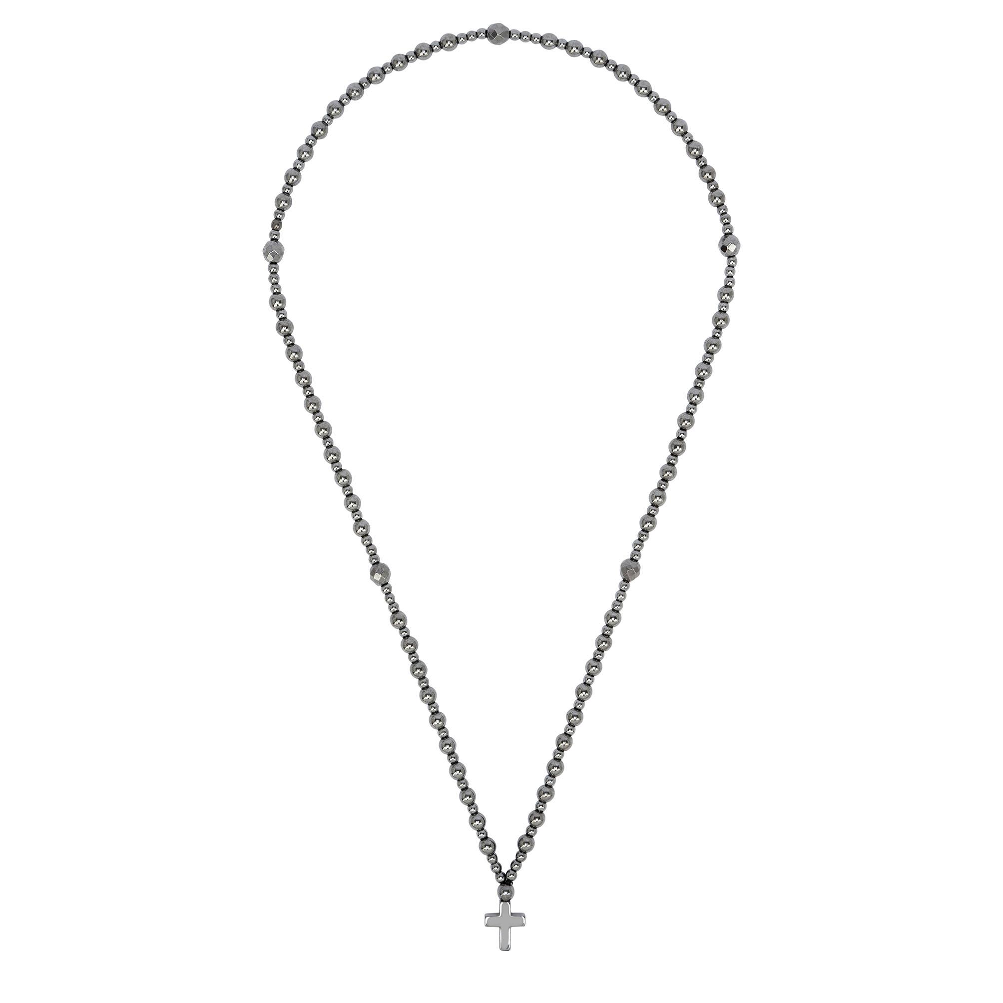 naszyjnik męski różaniec srebrny