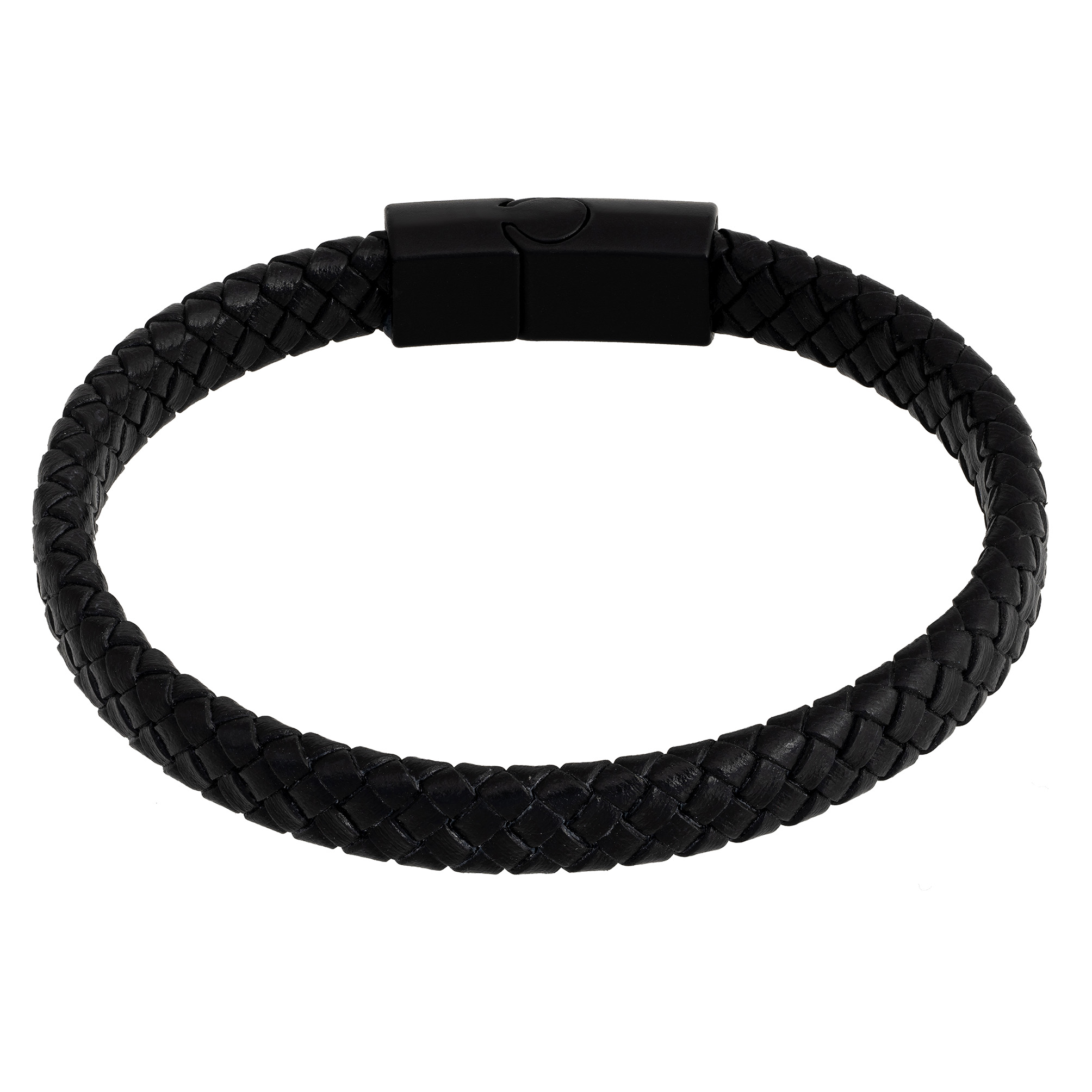 bransoletka męska skórzana czarna zapięcie magnetyczne