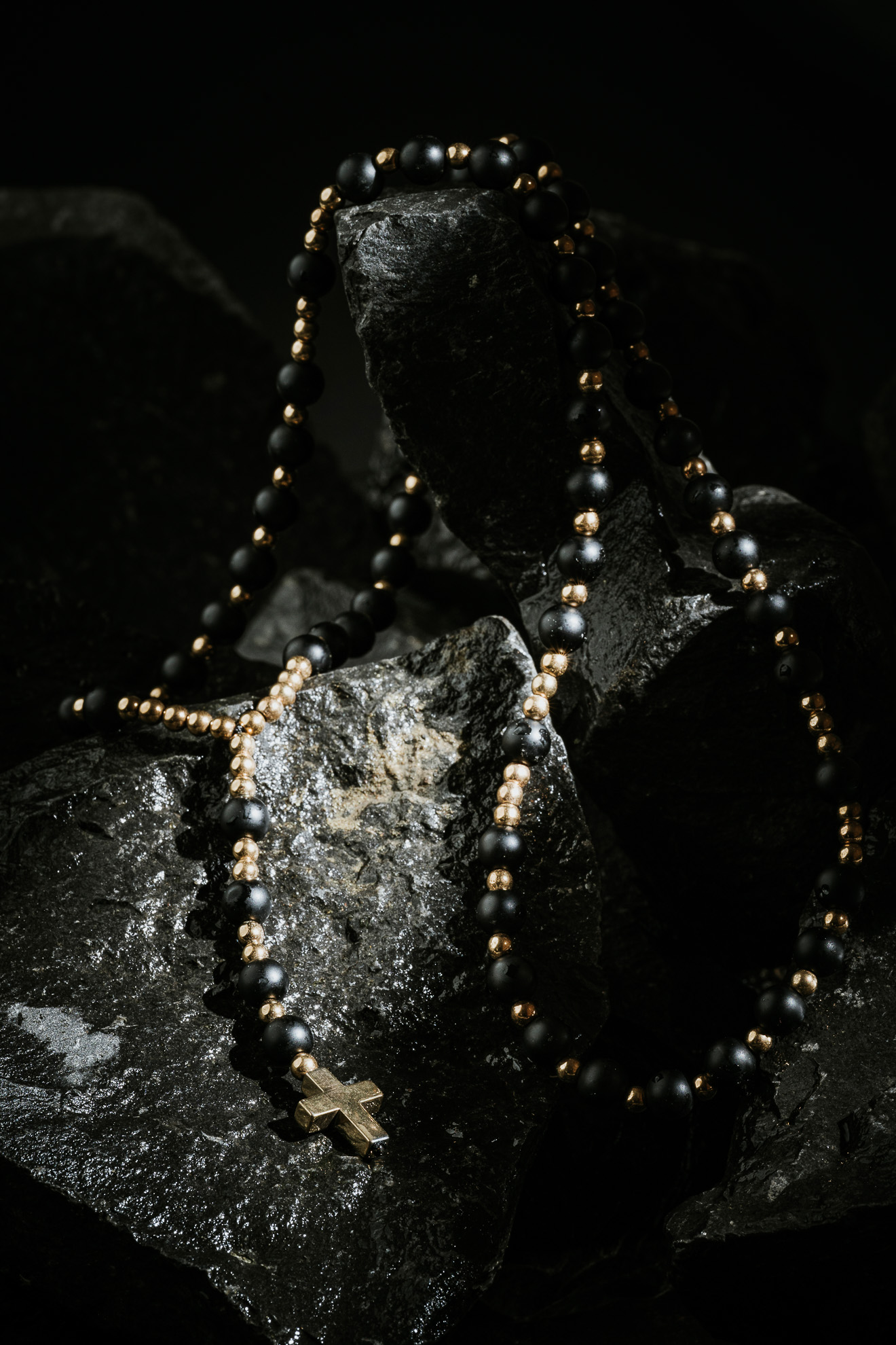 naszyjnik męski różaniec złoty